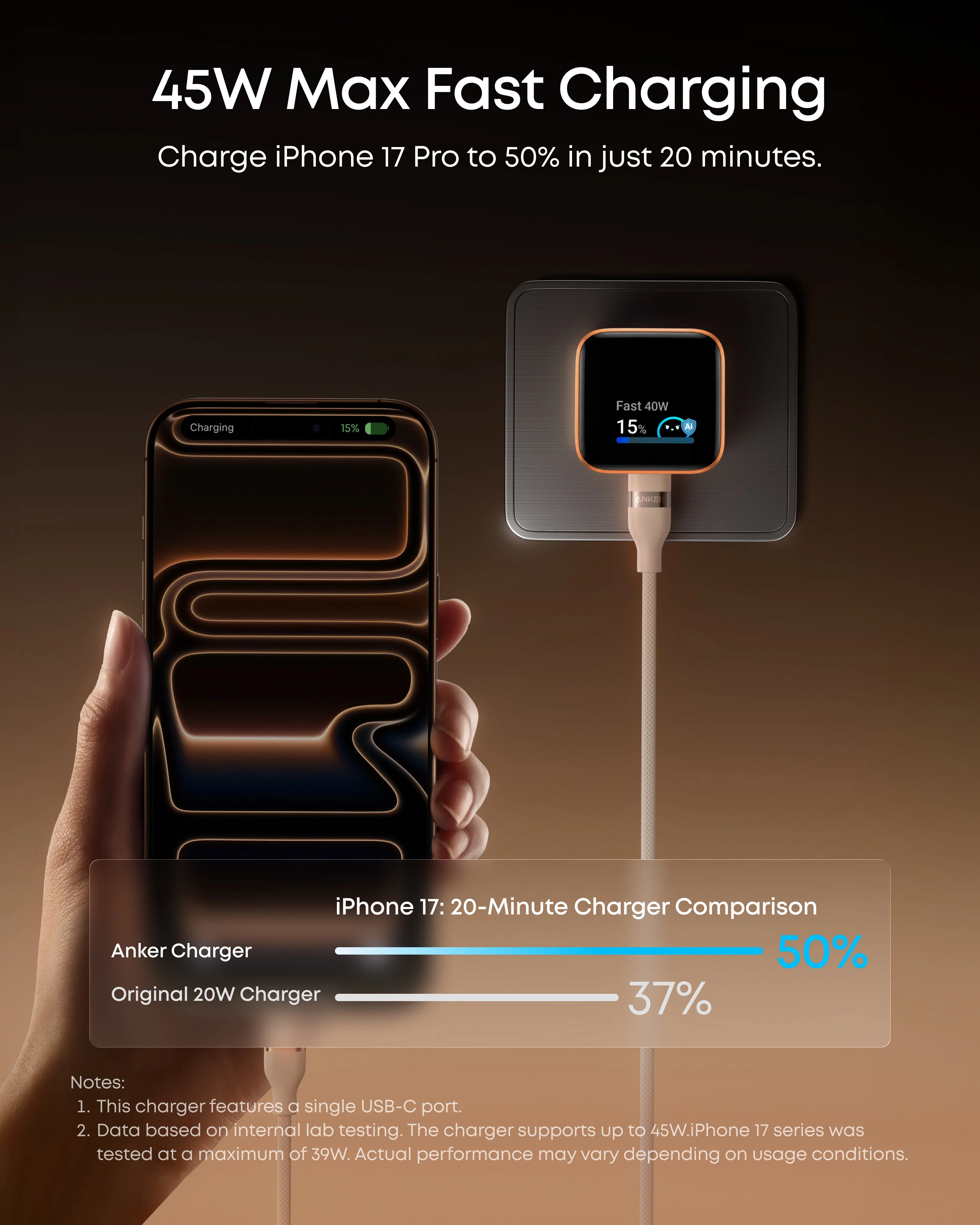 Anker Nano Charger (45W, Smart Display, 180° Foldable) - Image 39