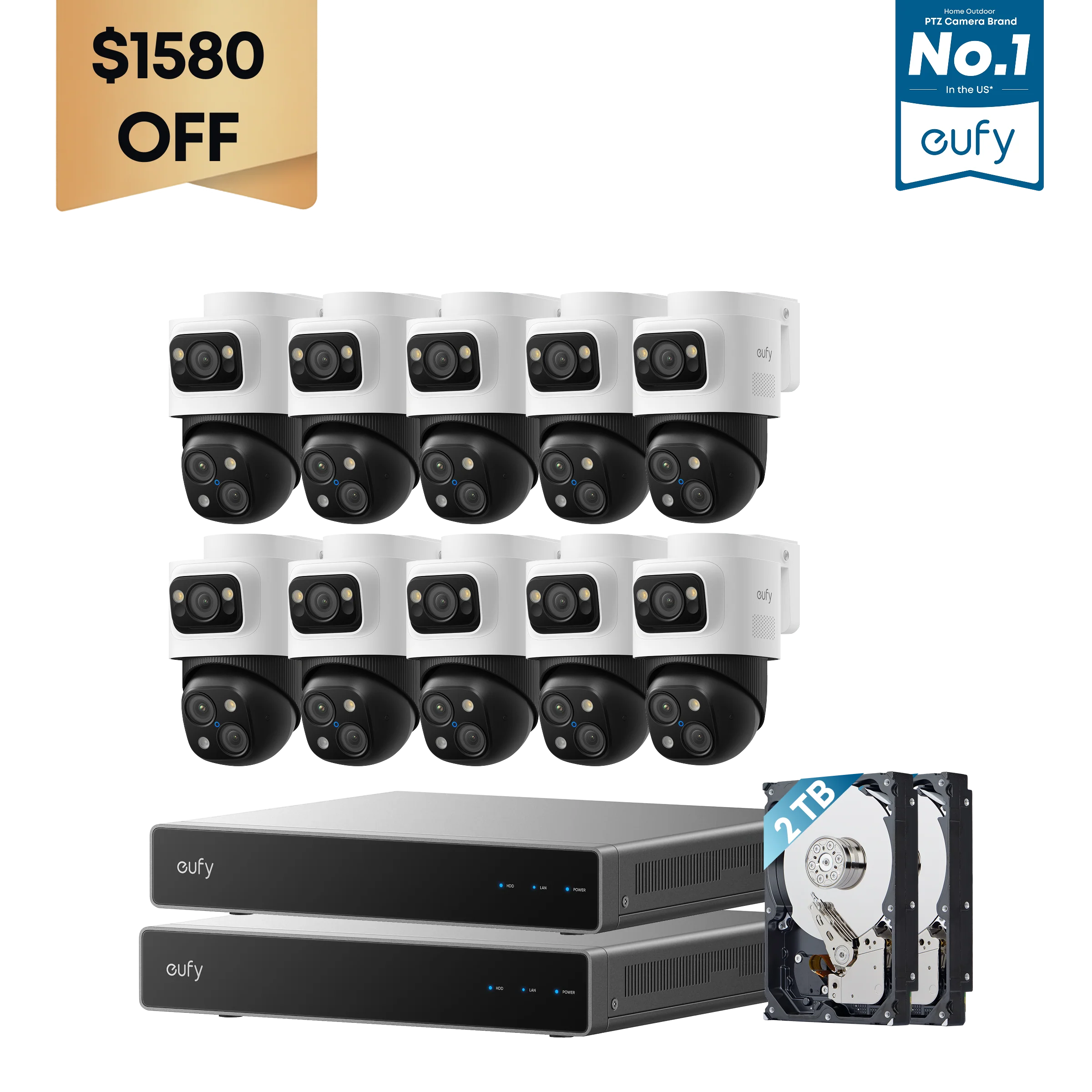 eufy Dual-NVR PoE System with 10 PoE Cam S4