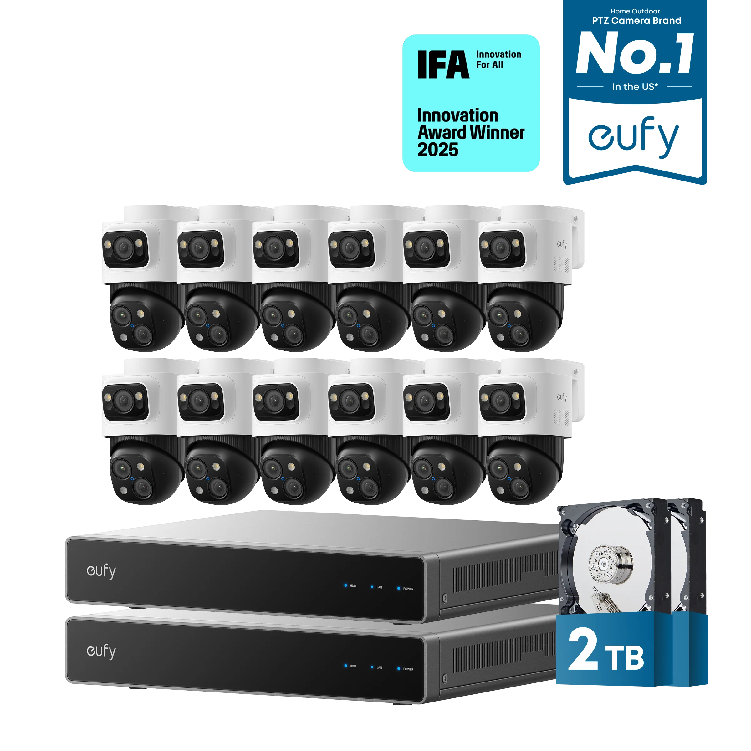 eufy Dual-NVR PoE System with 12 PoE Cam S4 - Image 2