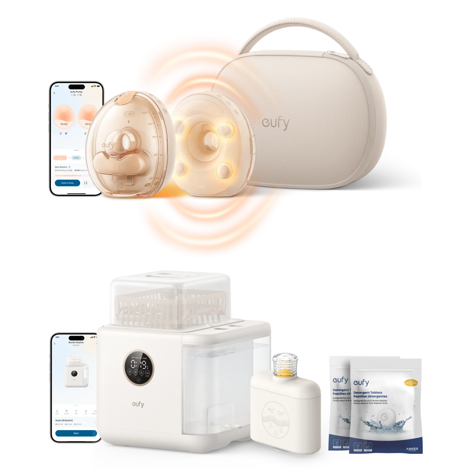 eufy Wearable Breast Pump S2 Pro & Baby Bottle Washer S1 Pro
