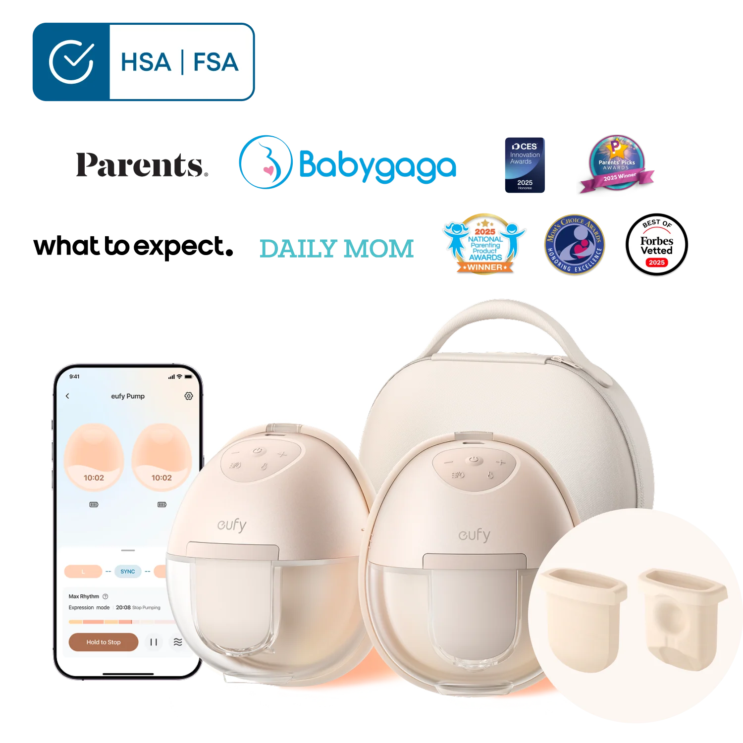 eufy Breast Pump S1 Pro and Original Diaphragm (2-Pack)