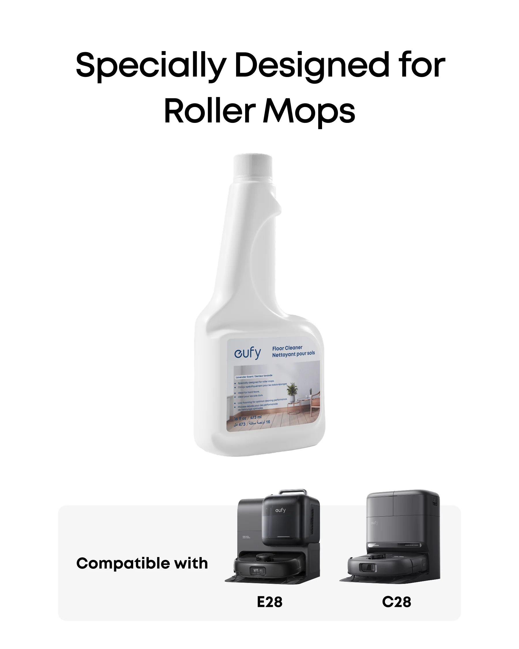 eufy Floor Cleaner, Ready to Use, 473 ml, Floor Cleaner, Accessory Compatible with eufy E28 & eufy C28 - Image 2